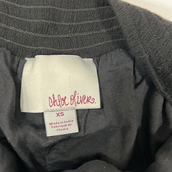 Anthropology Chloe Oliver Daisy Shorts Black with Floral Embroidery - Picture 6 of 8